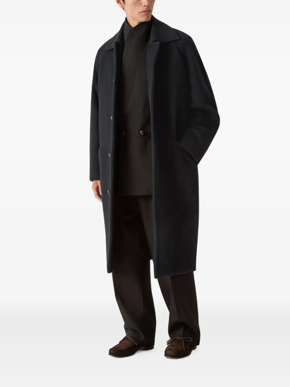 Zegna Wollen en mohair jack Zwart