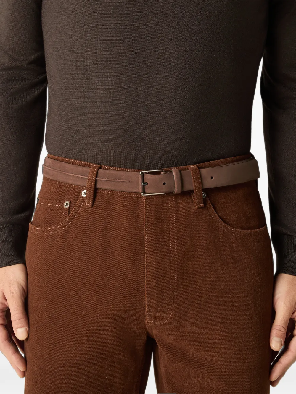 Zegna Nubuck riem Bruin