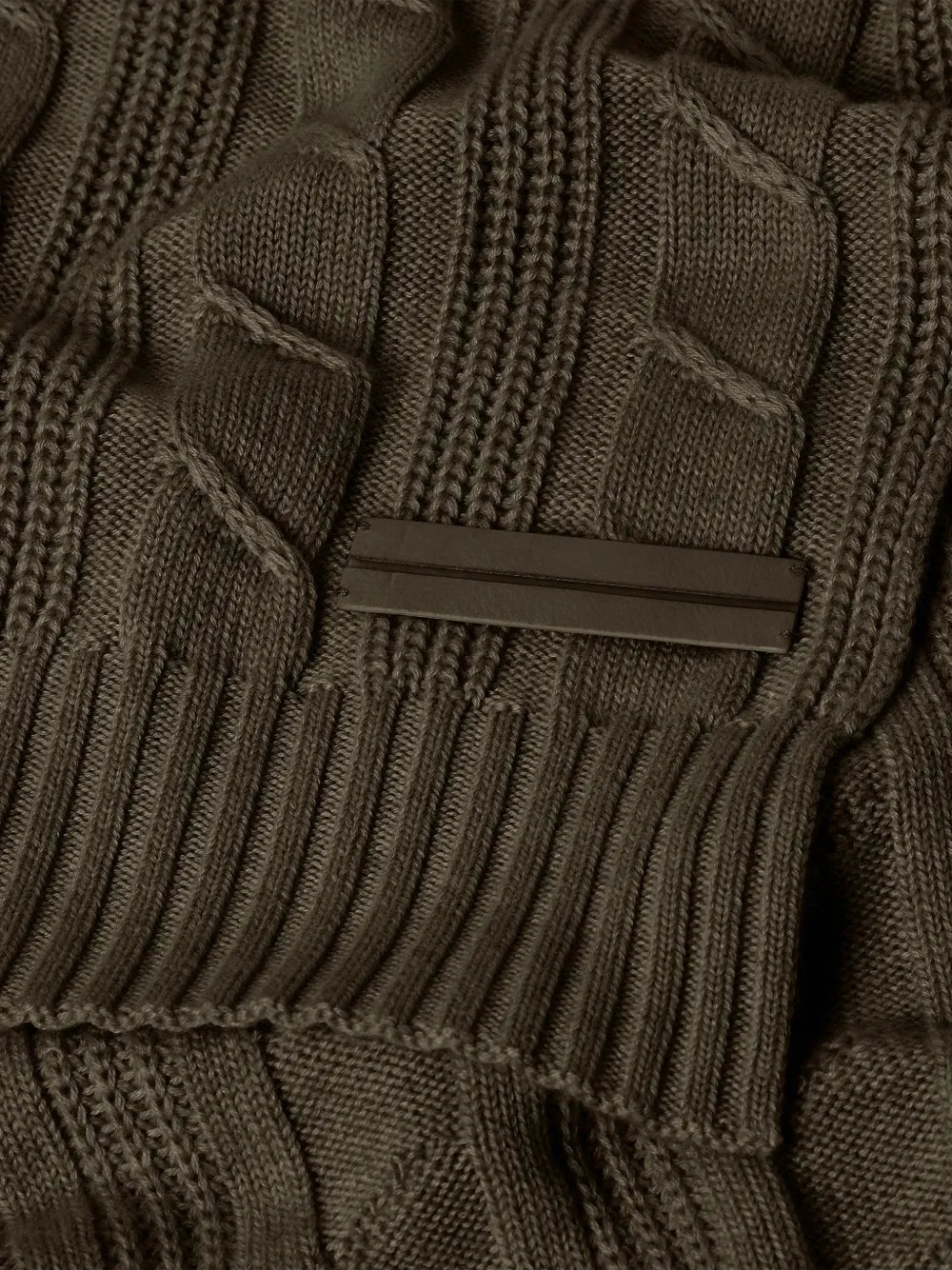 Zegna dark olive green mélange Oasi cashmere scarf Groen
