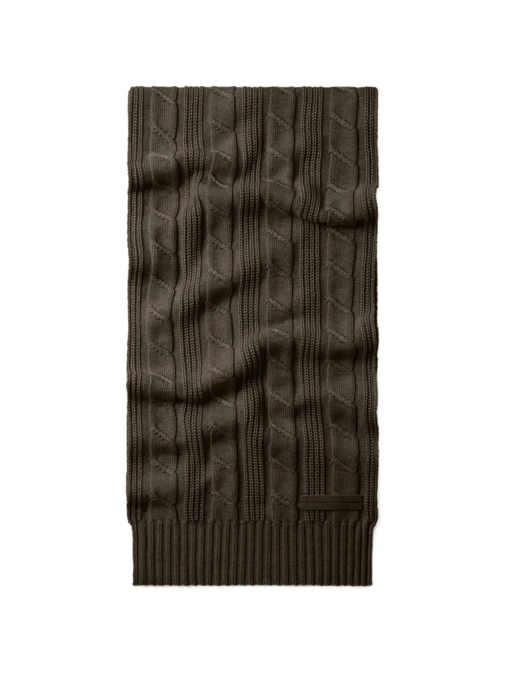 Zegna dark olive green mélange Oasi cashmere scarf Groen