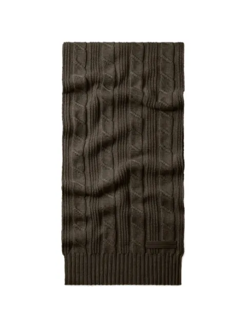 Zegna dark olive green mélange Oasi cashmere scarf