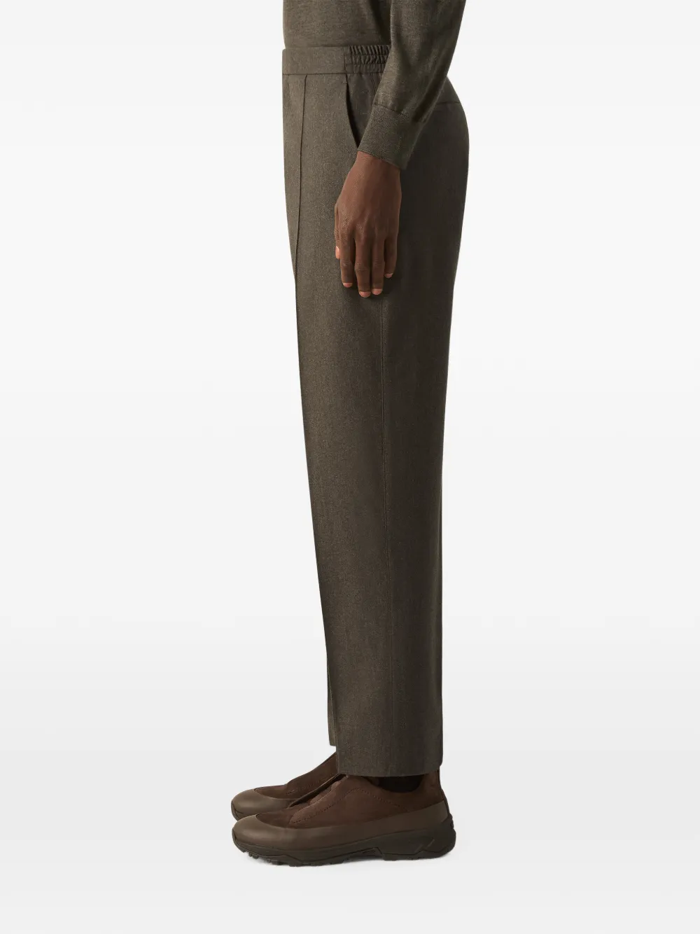 Zegna Zijden en kasjmier wollen broek Bruin