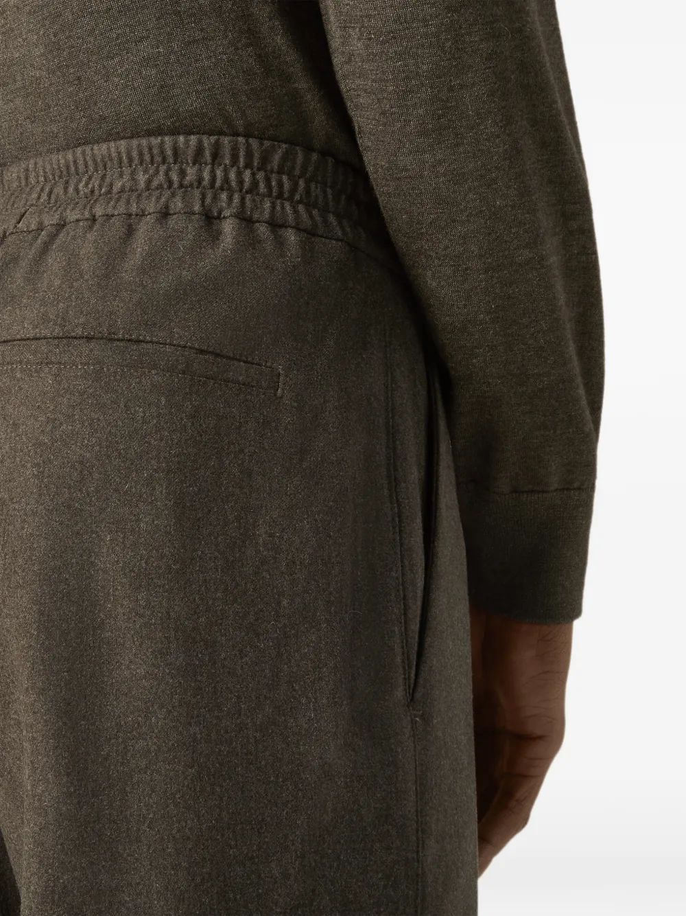 Zegna Zijden en kasjmier wollen broek Bruin