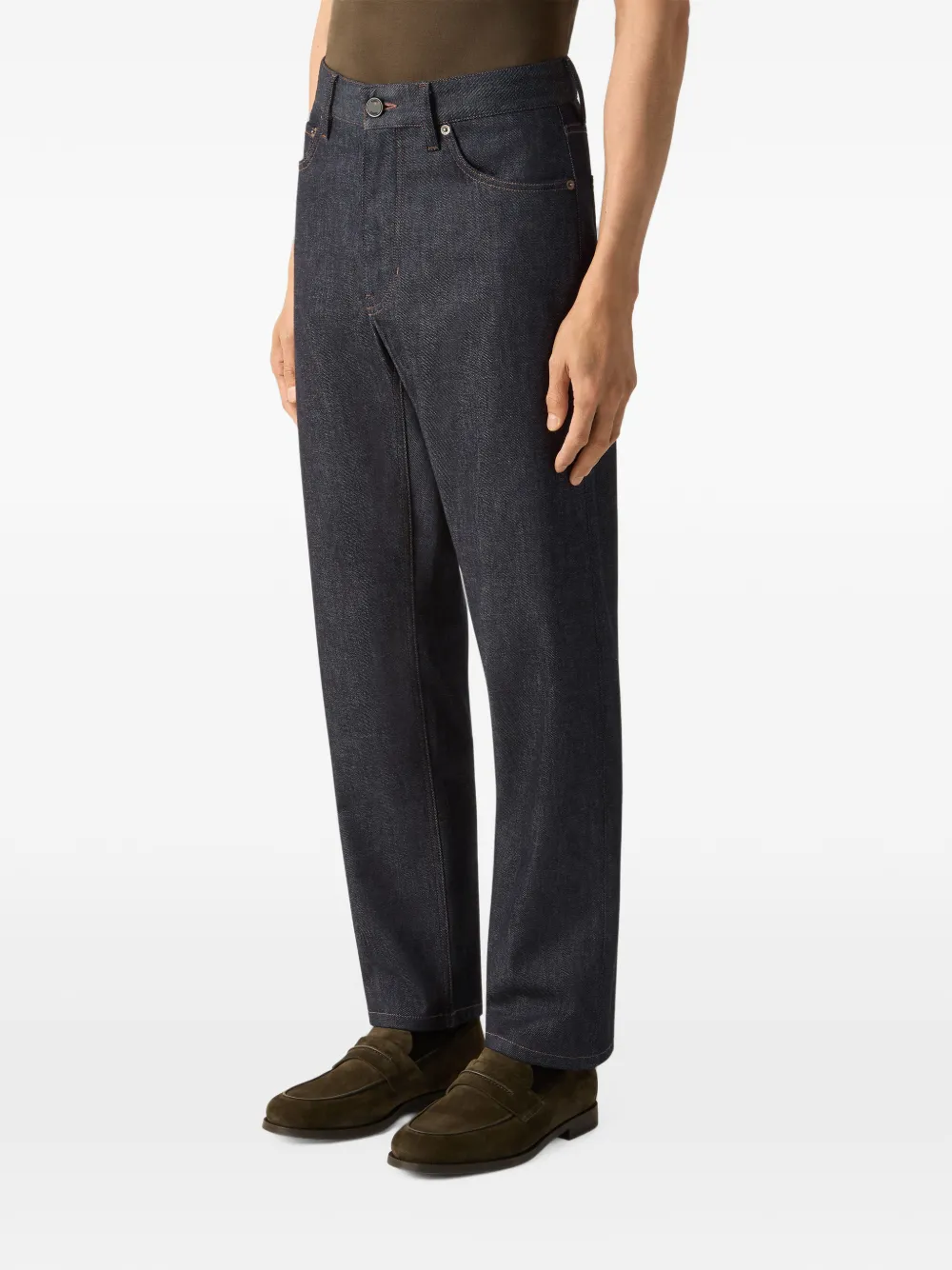 Zegna Stretch katoenen en kasjmier Roccia jeans Blauw