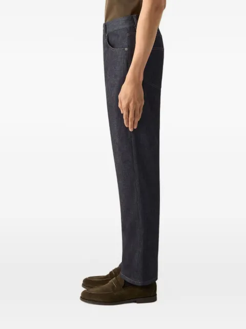 Zegna blå Roccia jeans i strækbar bomuld og kashmir