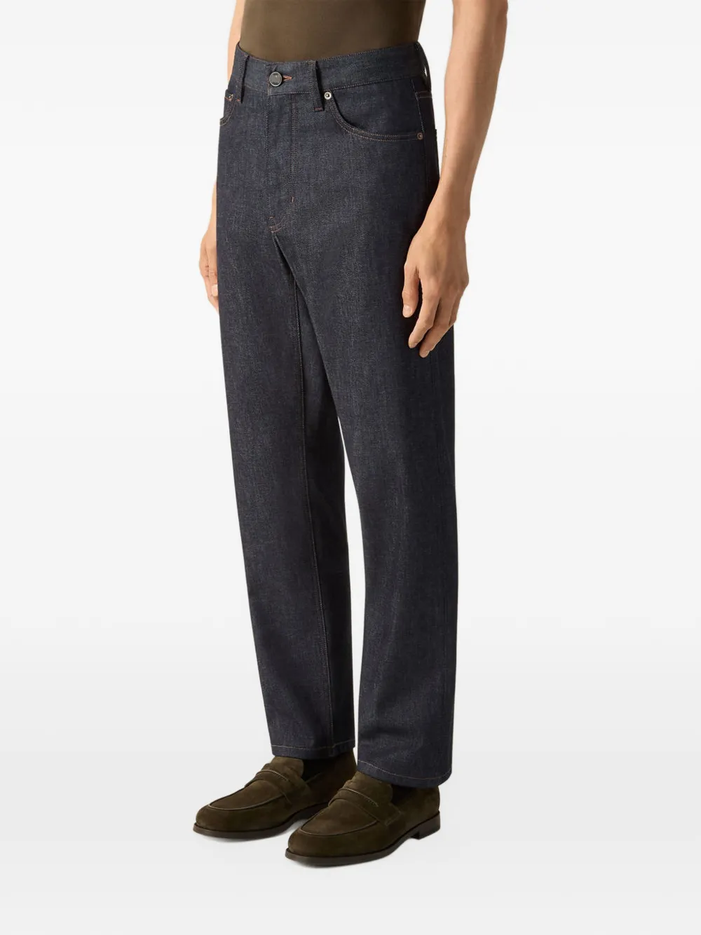 Zegna Stretch katoenen en kasjmier Roccia jeans Blauw