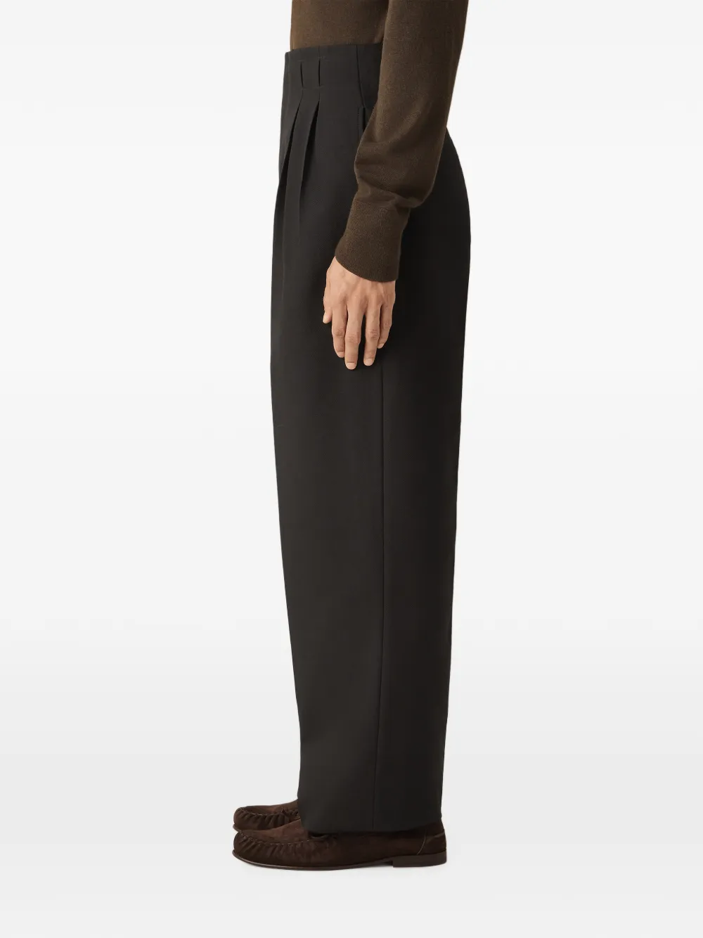 Zegna Broek van wol en mohair Zwart