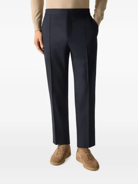 Zegna pants de cachemira y seda azul marino