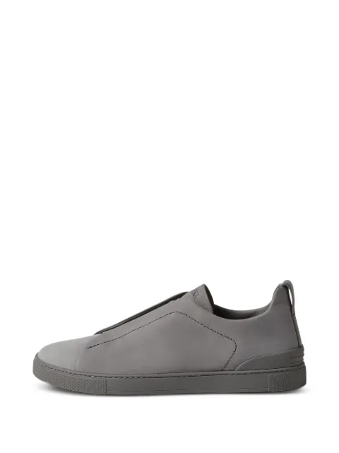 Zegna grey mélange triple stitch SECONDSKIN sneakers