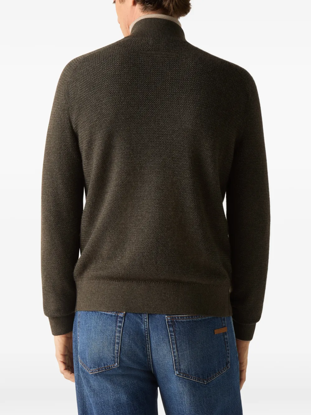 Zegna Cashseta vest met rits Groen