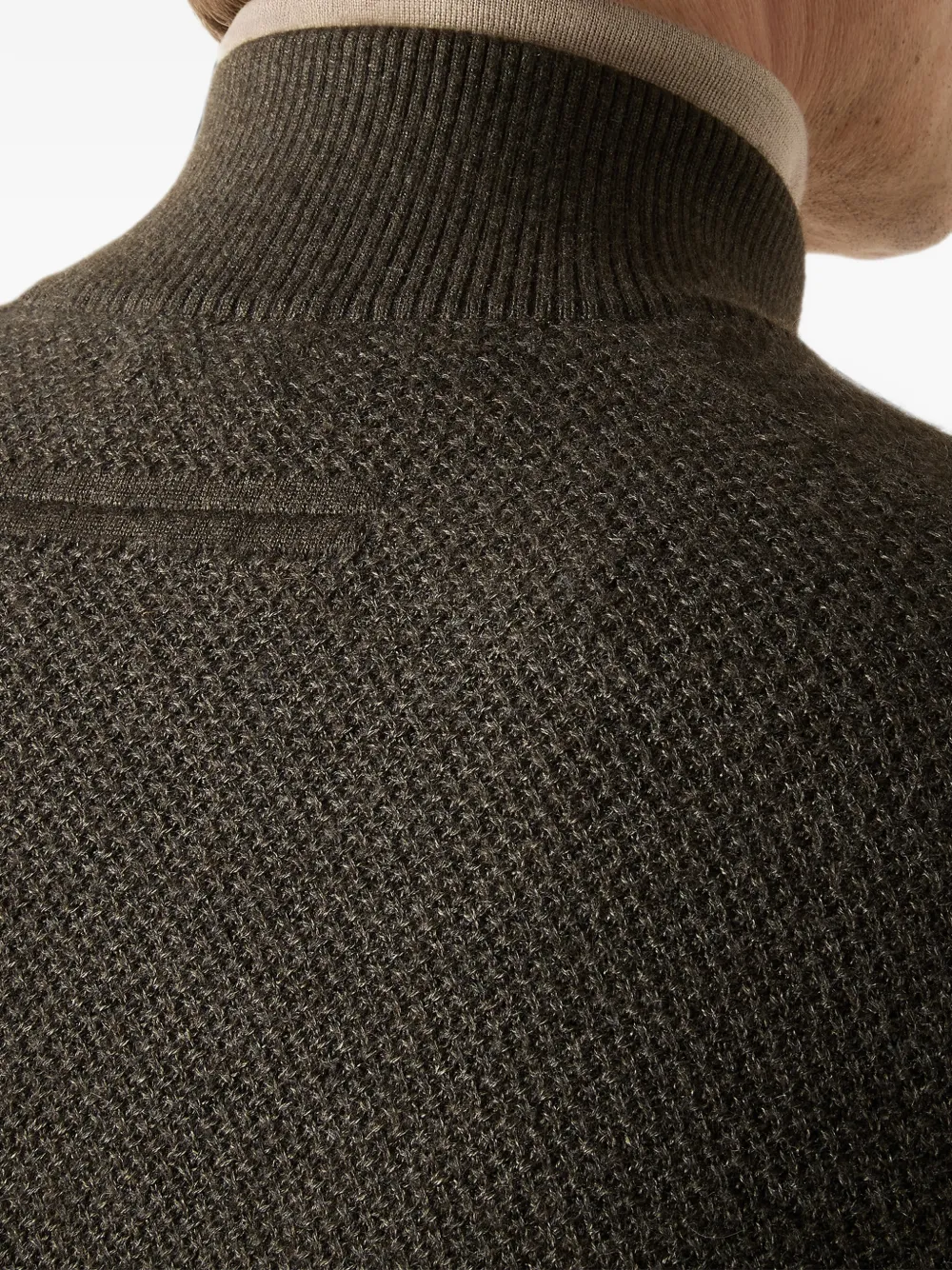 Zegna Cashseta vest met rits Groen