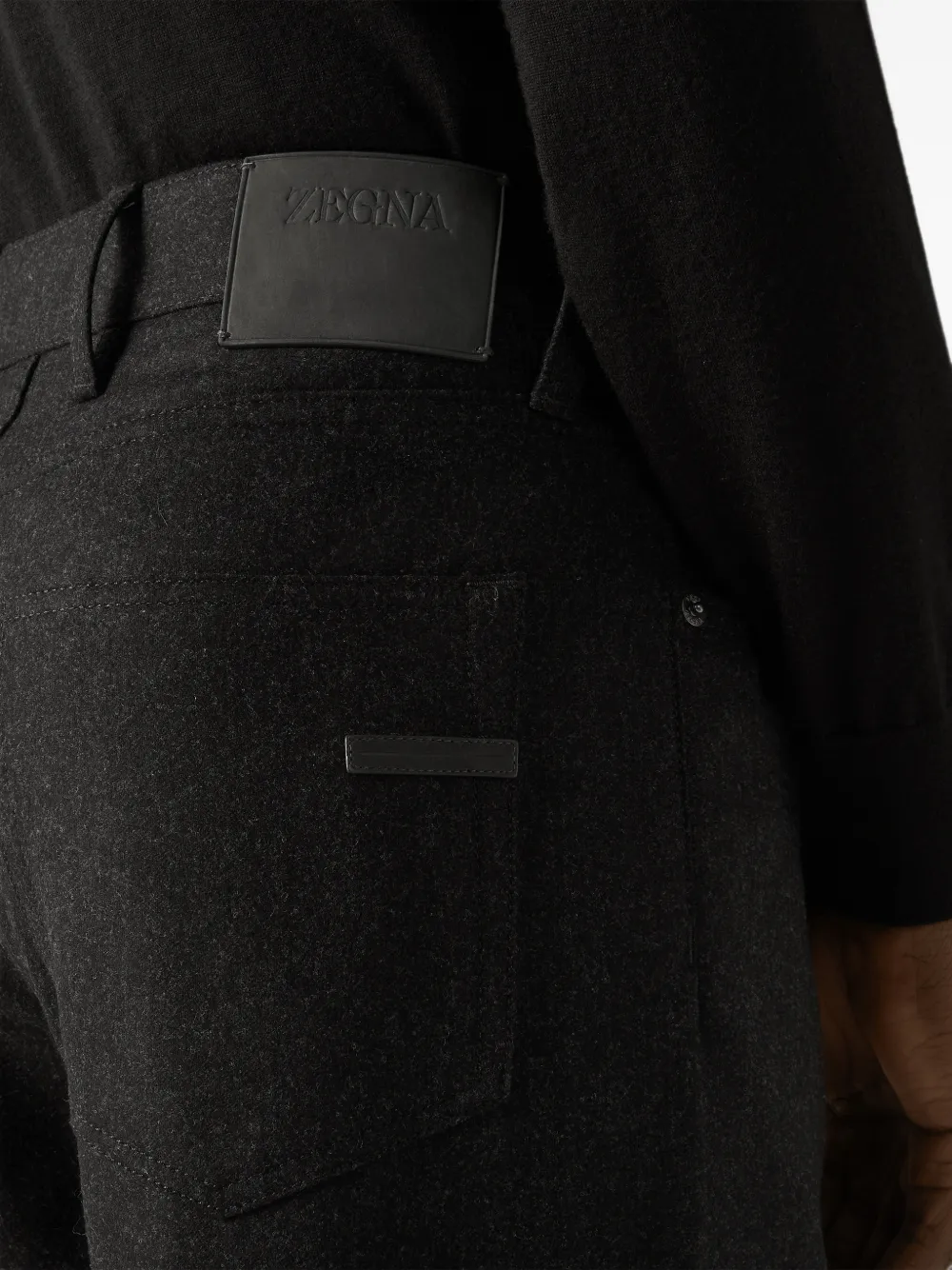 Zegna Roccia broek van donkergrijs wol en kasjmier