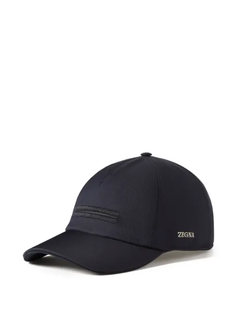 Zegna gorra de béisbol Motorin de microfibra azul marino