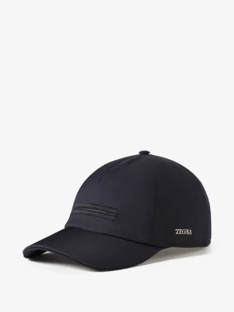 Zegna navy blue microfiber Motorin baseball cap