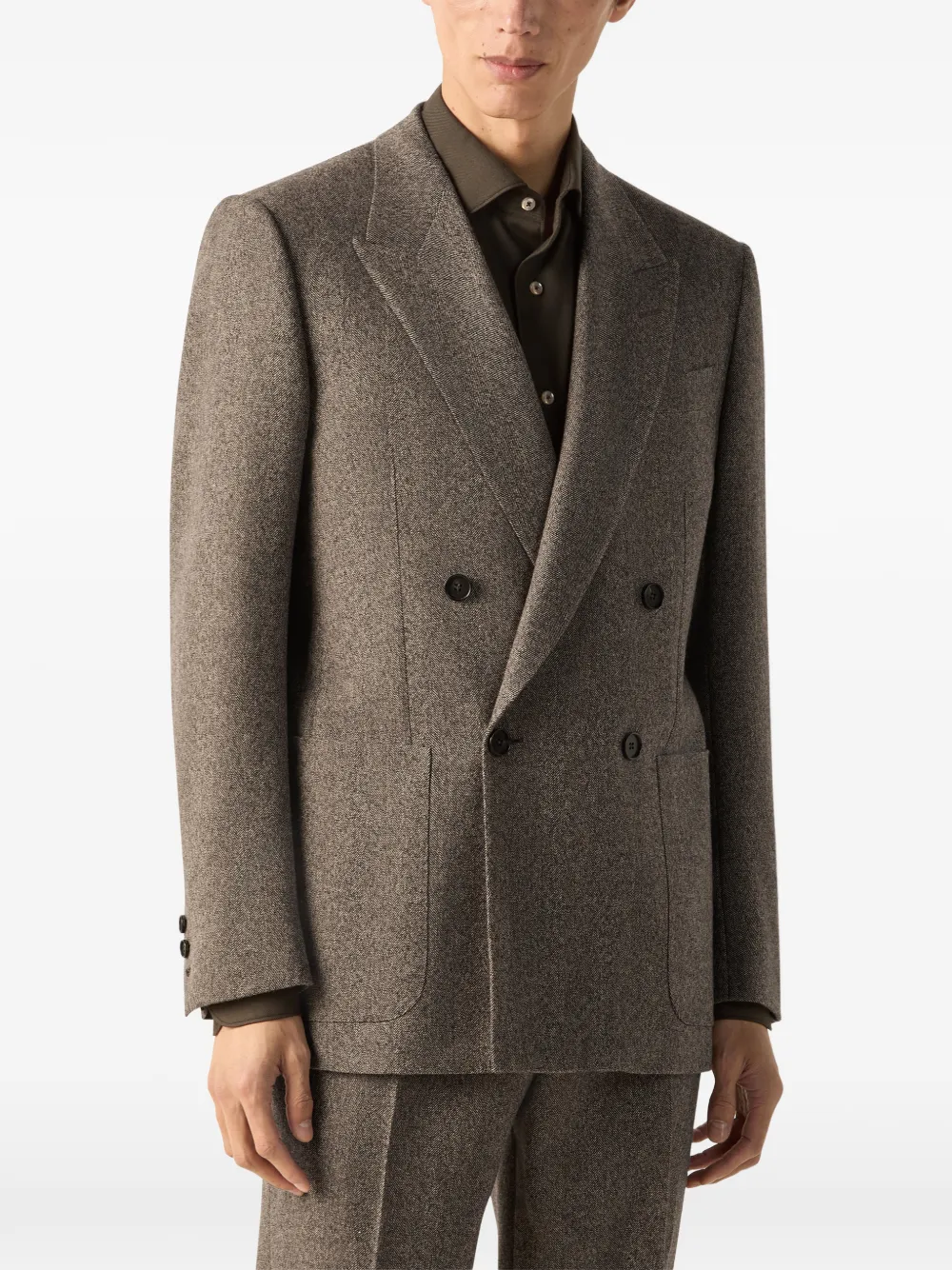 Zegna Jas van wol en kasjmier Bruin