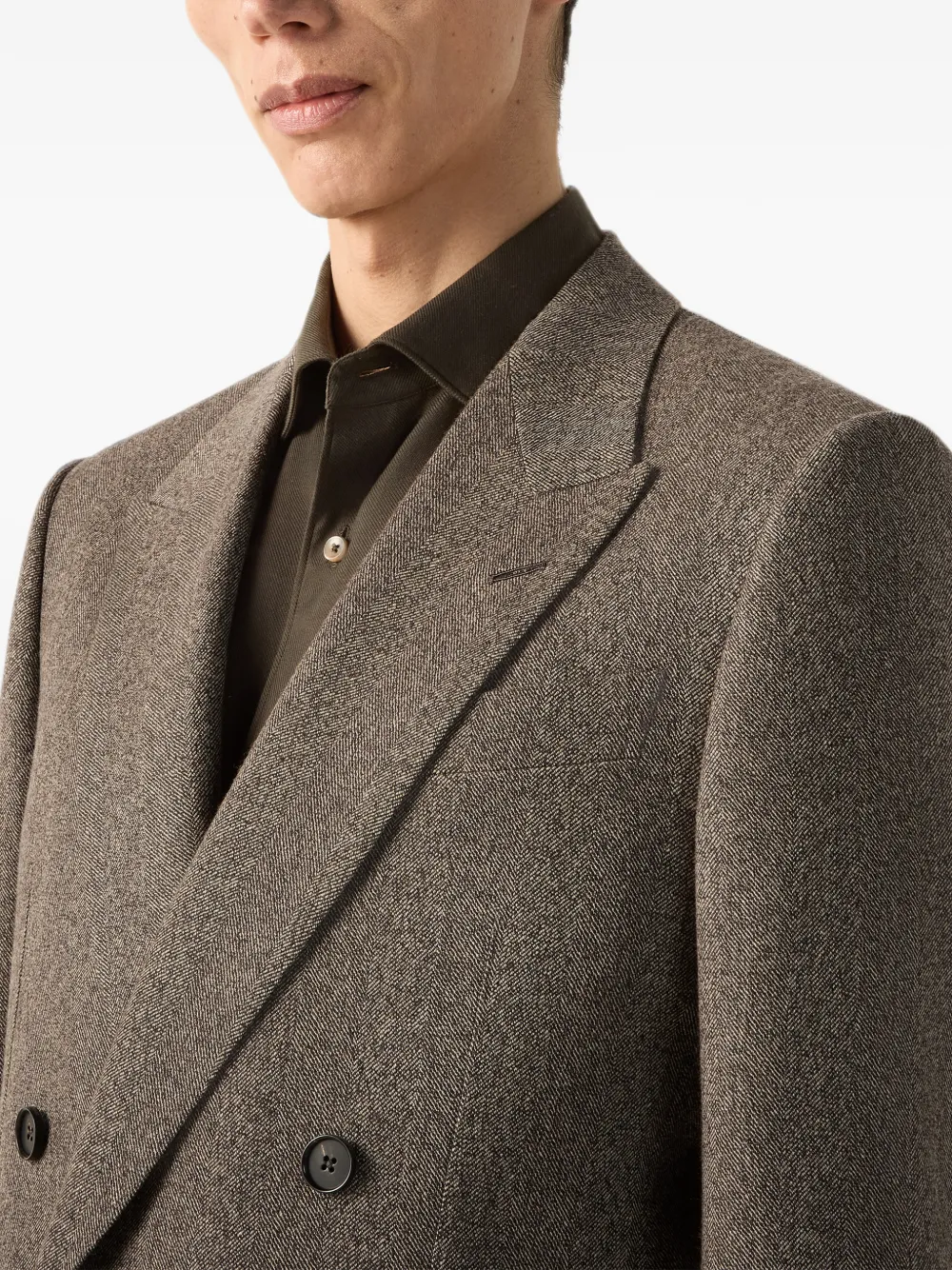 Zegna Jas van wol en kasjmier Bruin