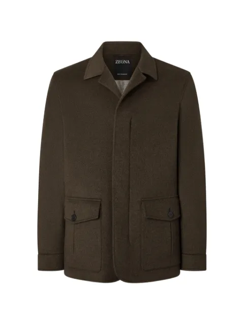 Zegna dark olive green Oasi cashmere elements falcon jacket