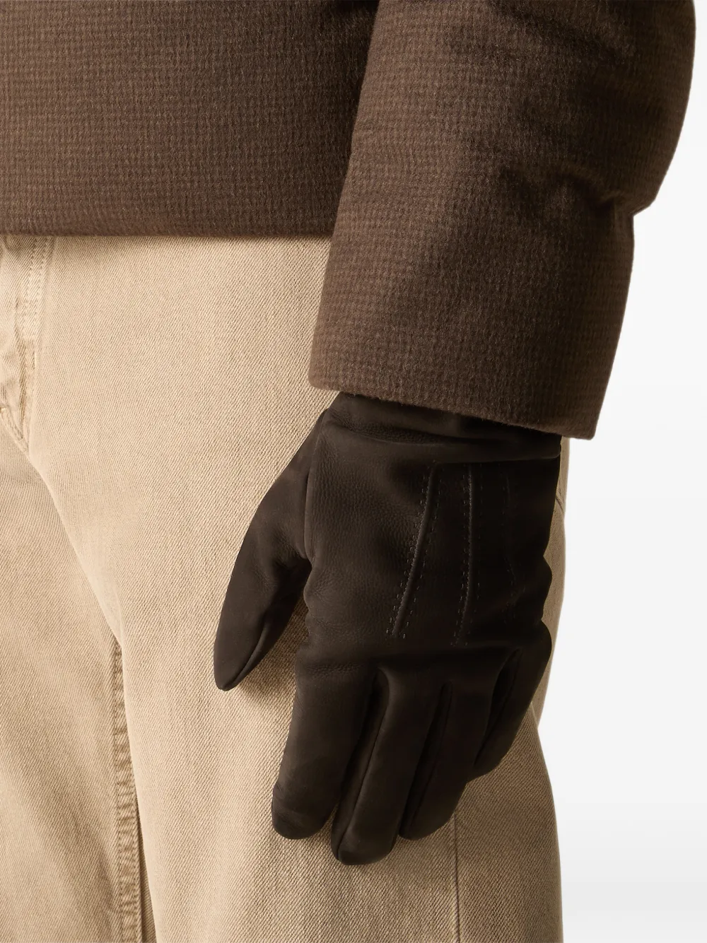 Zegna SECONDSKIN donkerbruine handschoenen