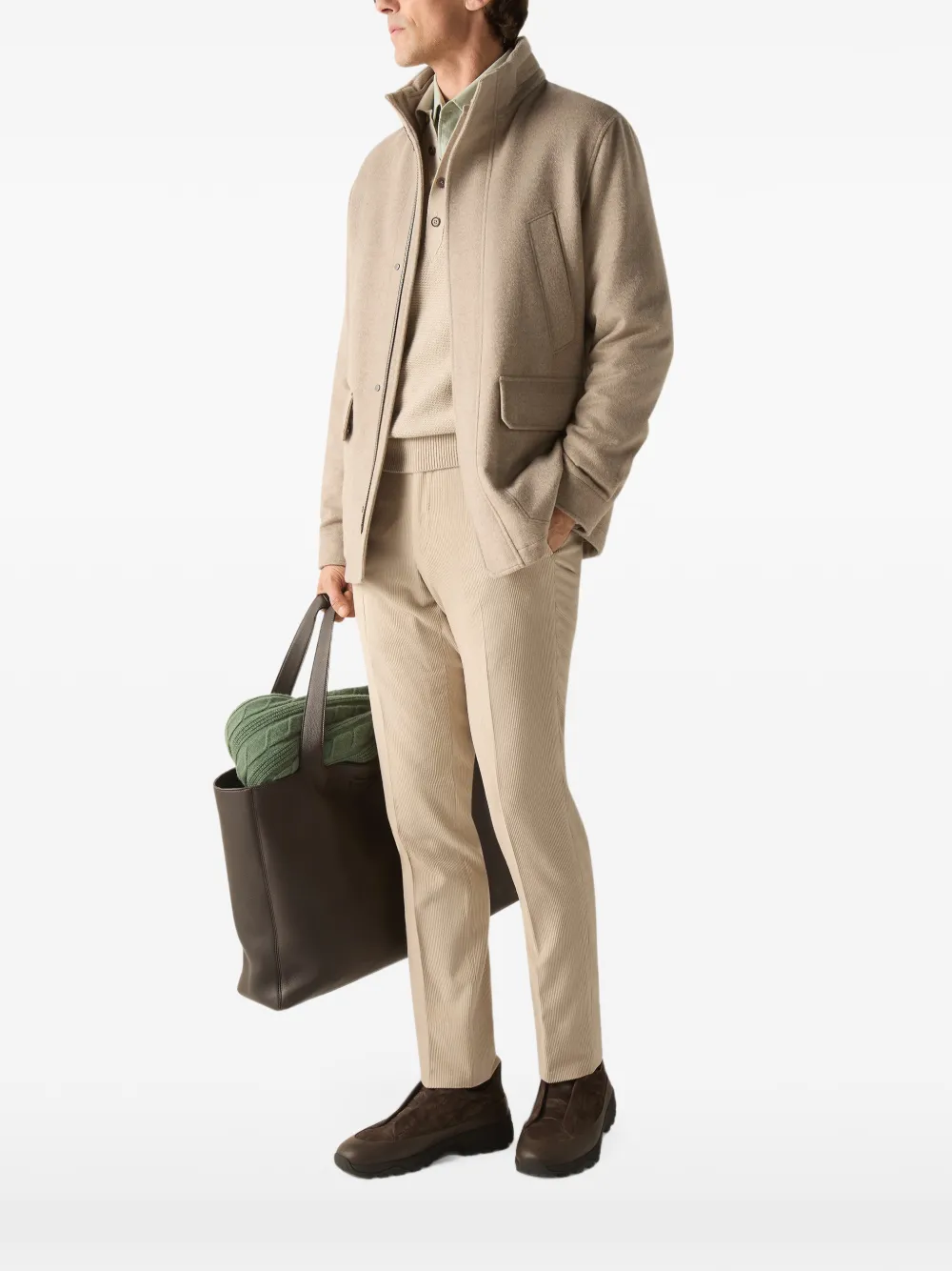 Zegna Elements Oasi kasjmier jas Beige