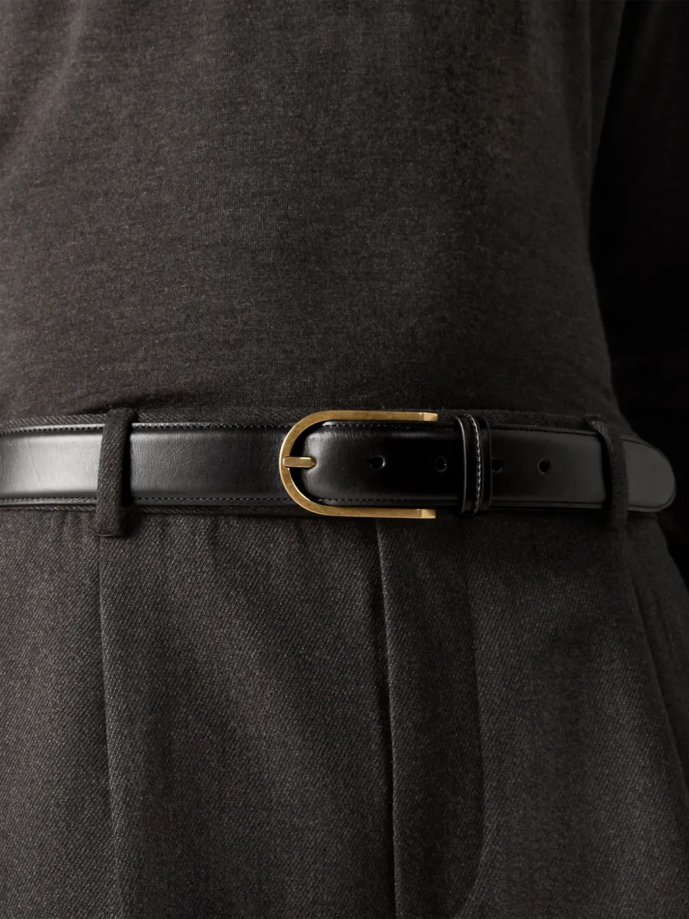 Zegna Donkerbruine leren riem