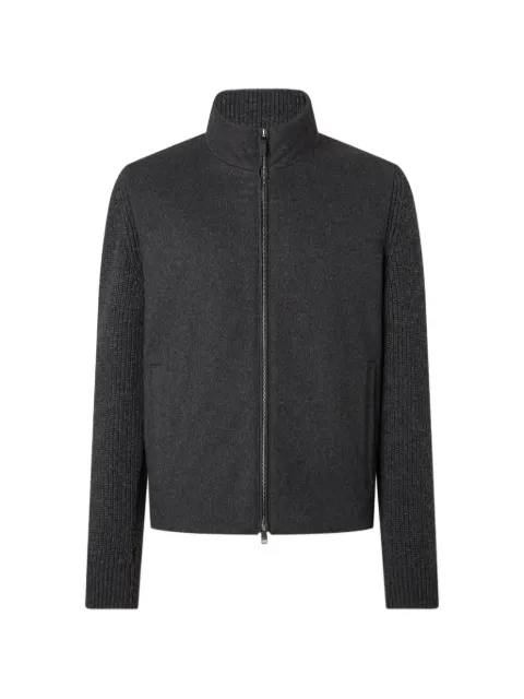 Zegna dark grey mélange Oasi cashmere full zip cardigan