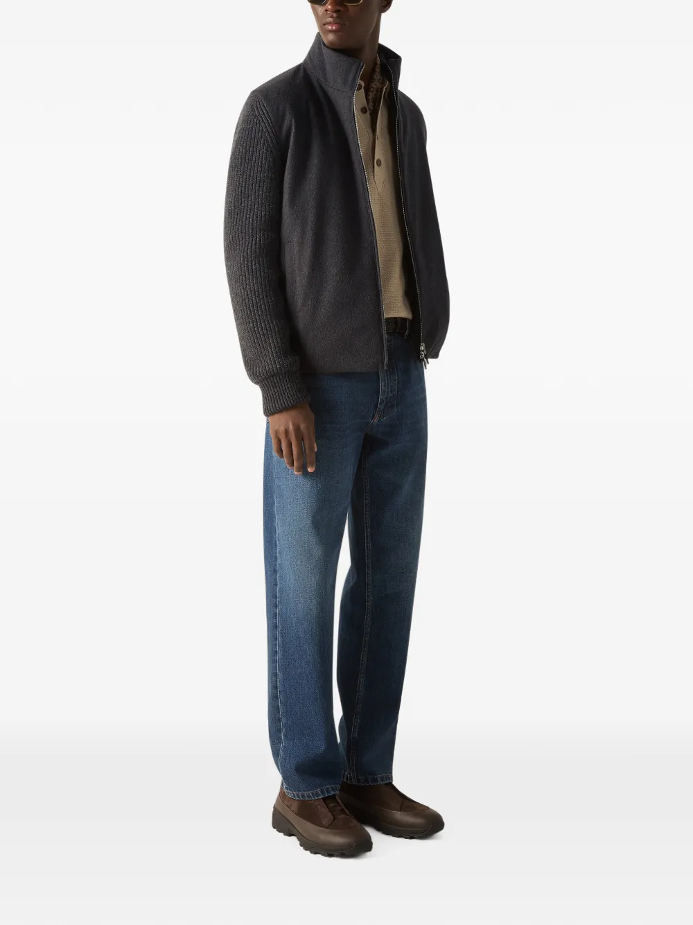 Zegna Oasi kasjmier vest met rits Grijs