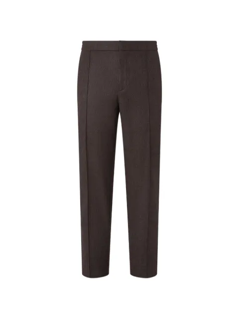 Zegna dark-brown wool silk and cashmere pants