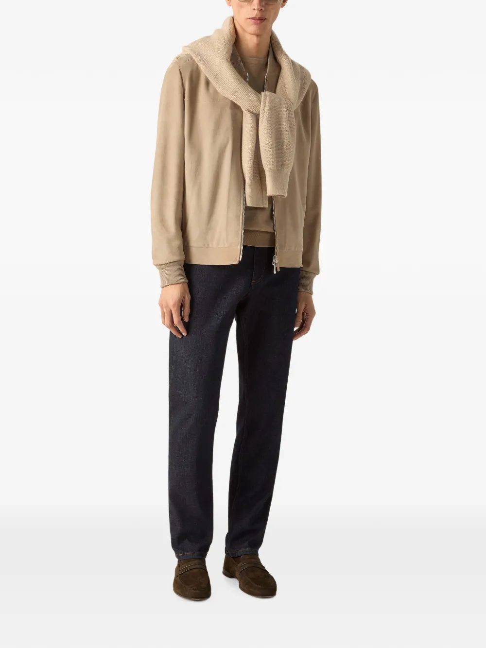 Zegna Cashsetta trui met ronde hals Beige