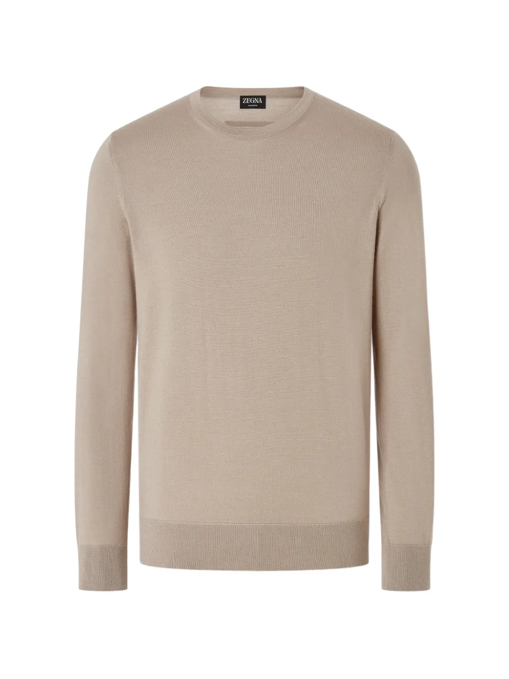 Zegna light taupe mélange Cashseta crew-neck sweater - Neutrals