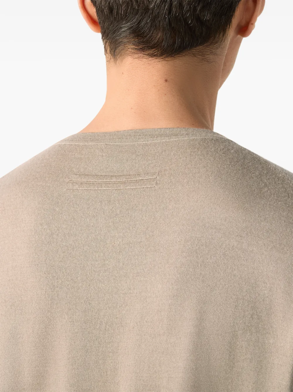 Zegna Cashsetta trui met ronde hals Beige