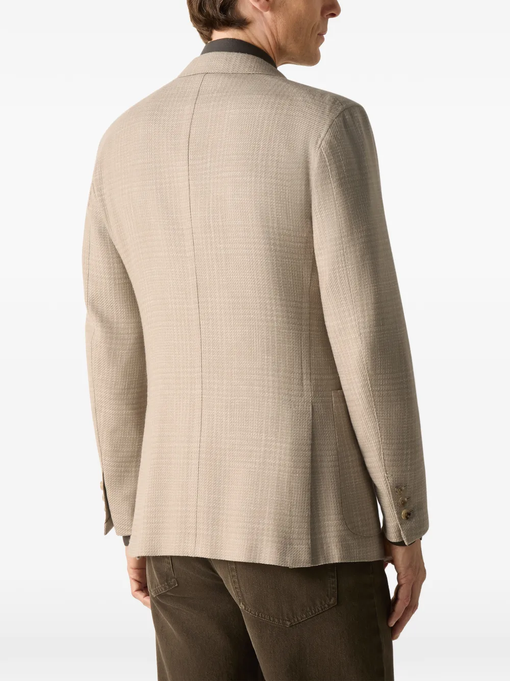 Zegna Lichtbeige kasjmier zijden en linnen jack
