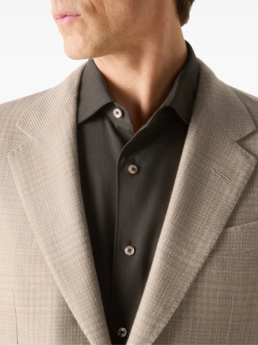 Zegna Lichtbeige kasjmier zijden en linnen jack