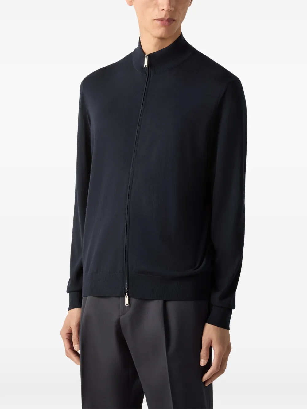 Zegna Trofeo 15 milmil15 wollen vest met rits Blauw