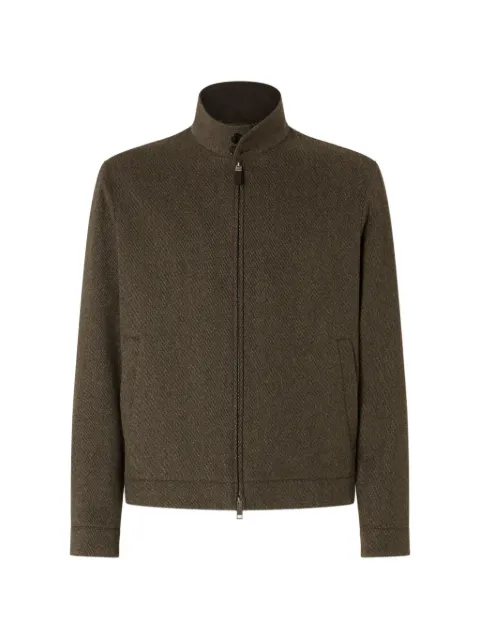 Zegna dark olive-green mélange wool and cashmere blouson