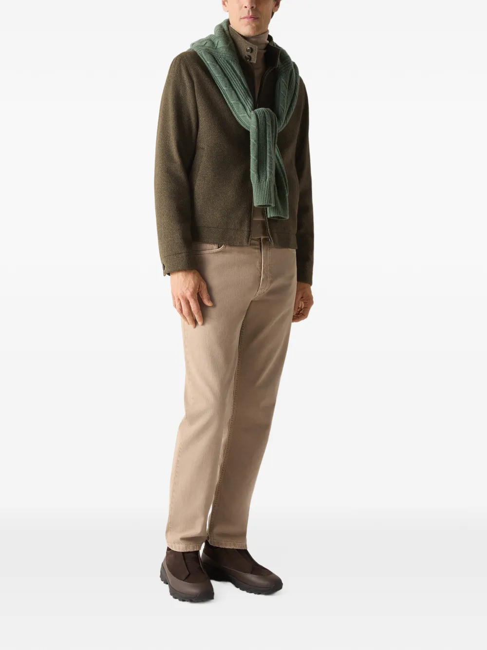 Zegna Wollen en kasjmier jack Bruin