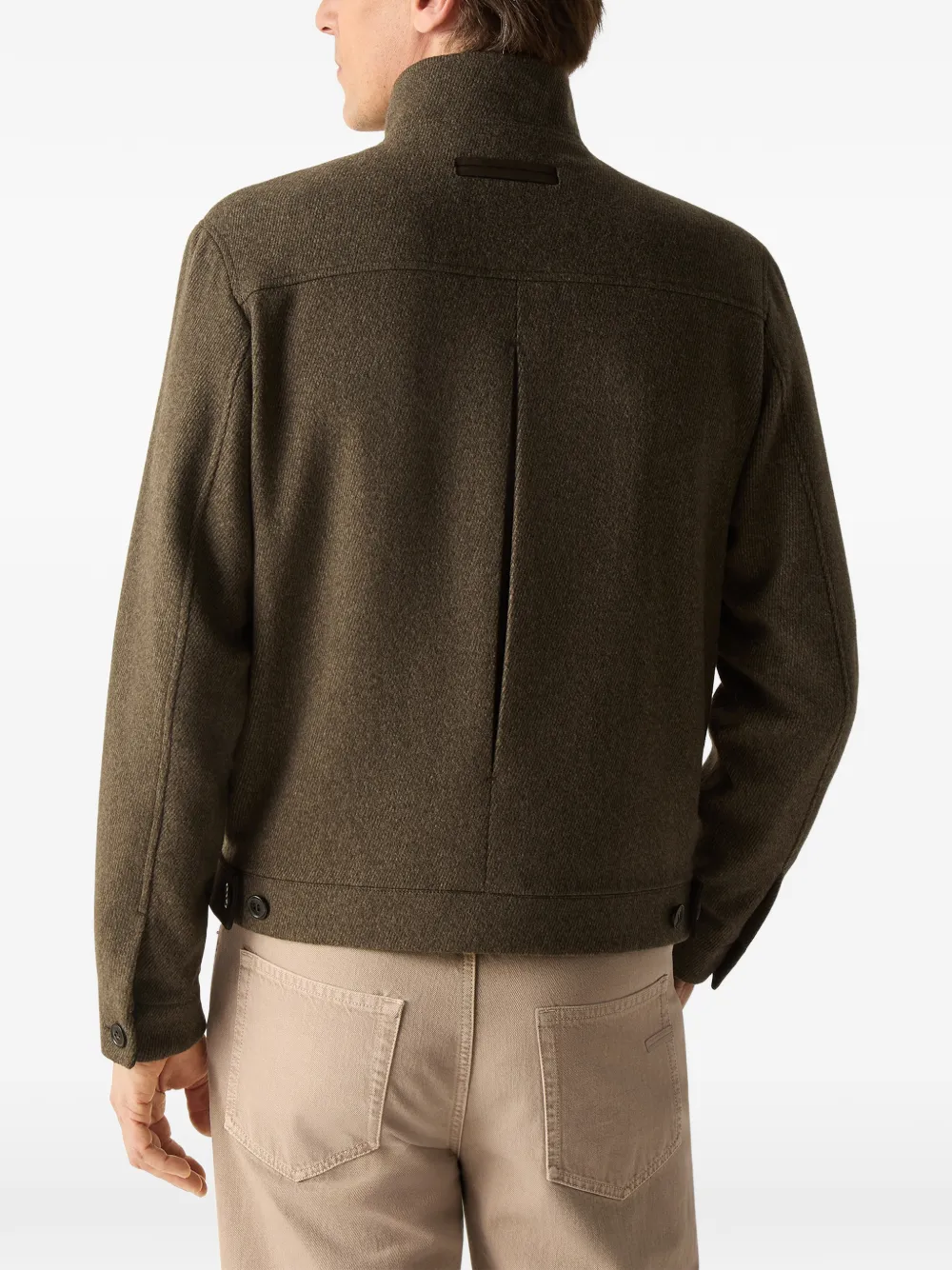 Zegna Wollen en kasjmier jack Bruin
