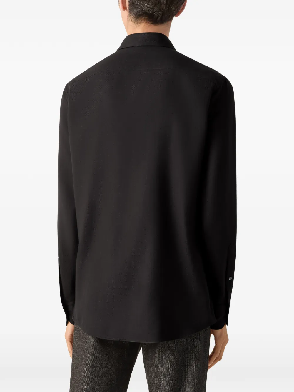 Zegna Cashco overhemd Zwart