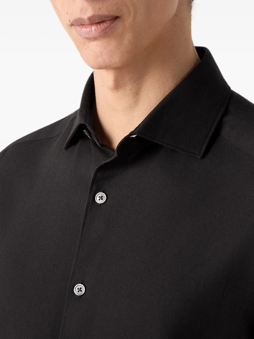 Zegna Cashco overhemd Zwart