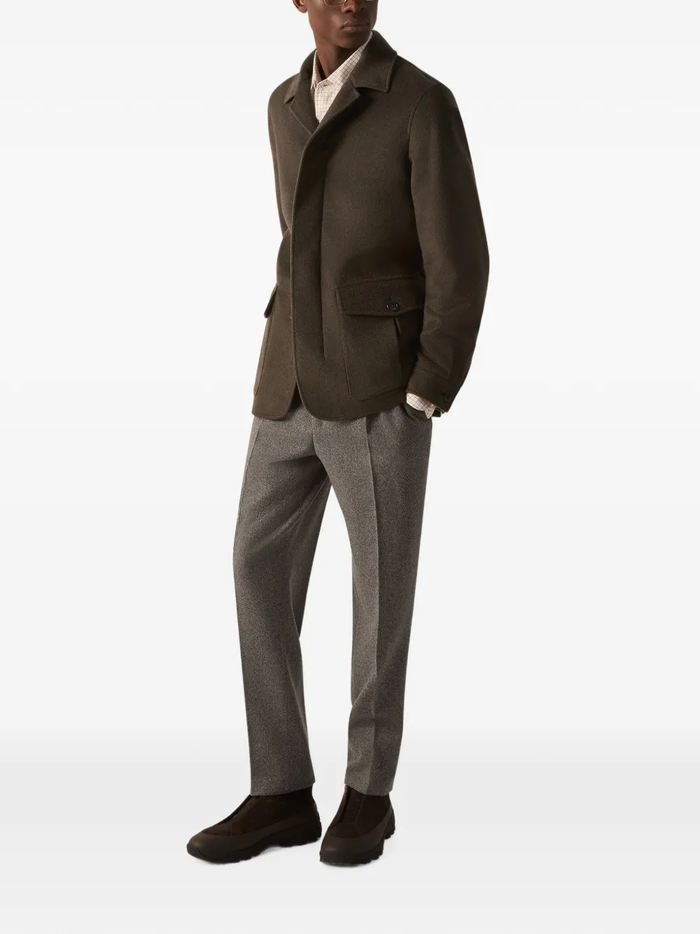 Zegna Geruit overhemd Wit