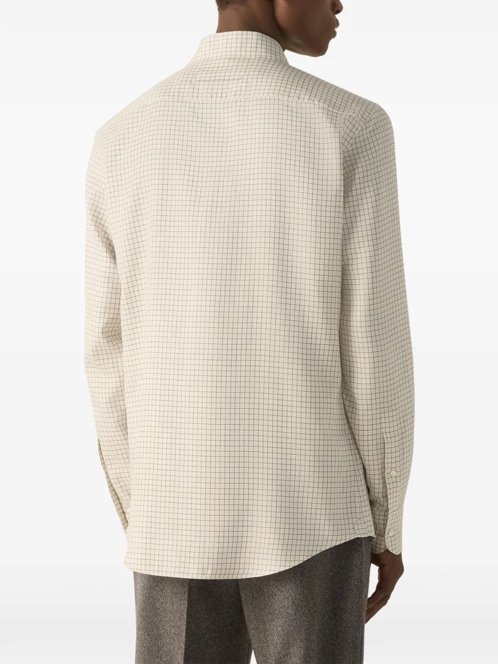 Zegna Geruit overhemd Wit