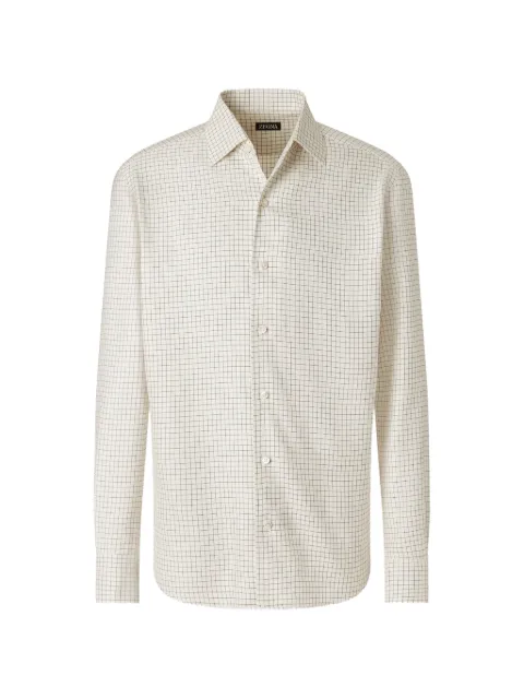 Zegna check-pattern silk shirt