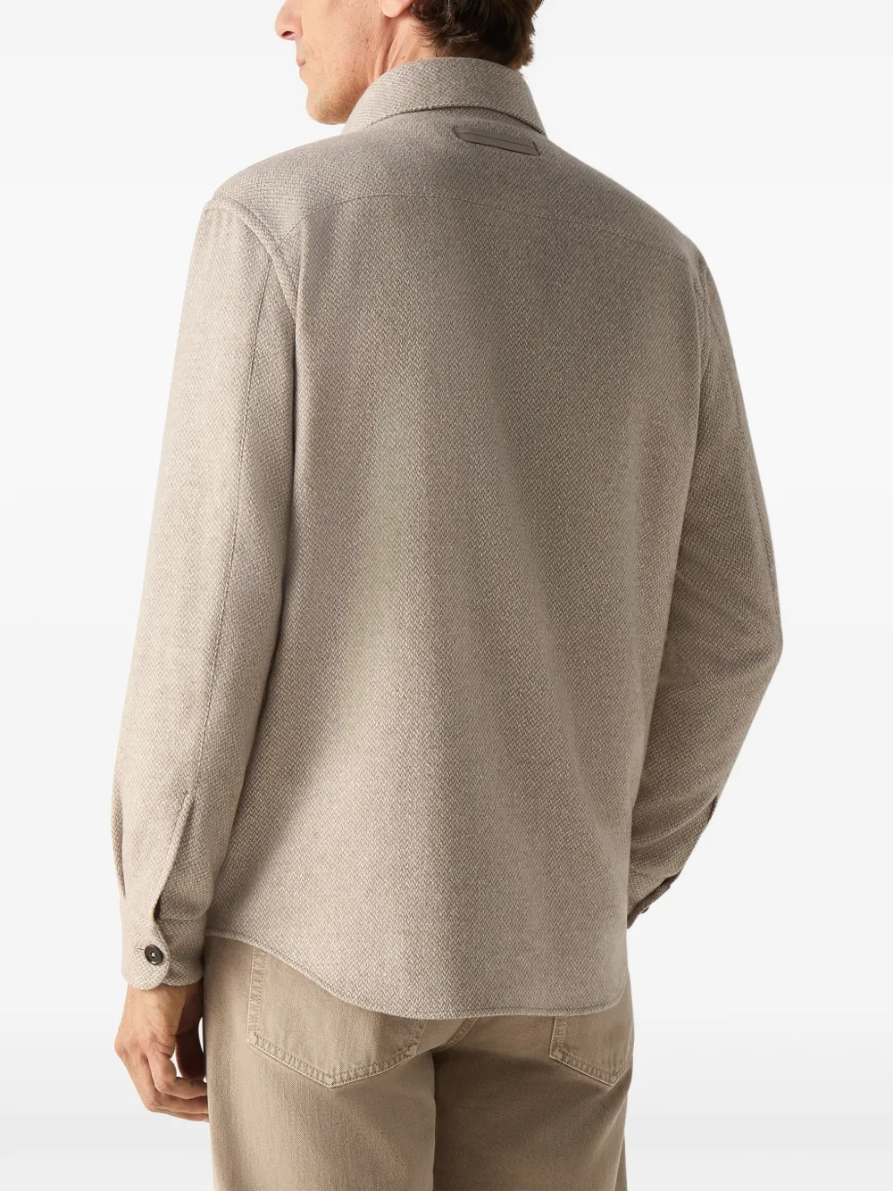 Zegna Lichtbeige kasjmier en zijden shirtjack