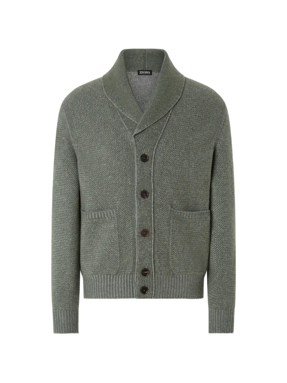 Zegna light green and grey mélange cashmere and wool jacket