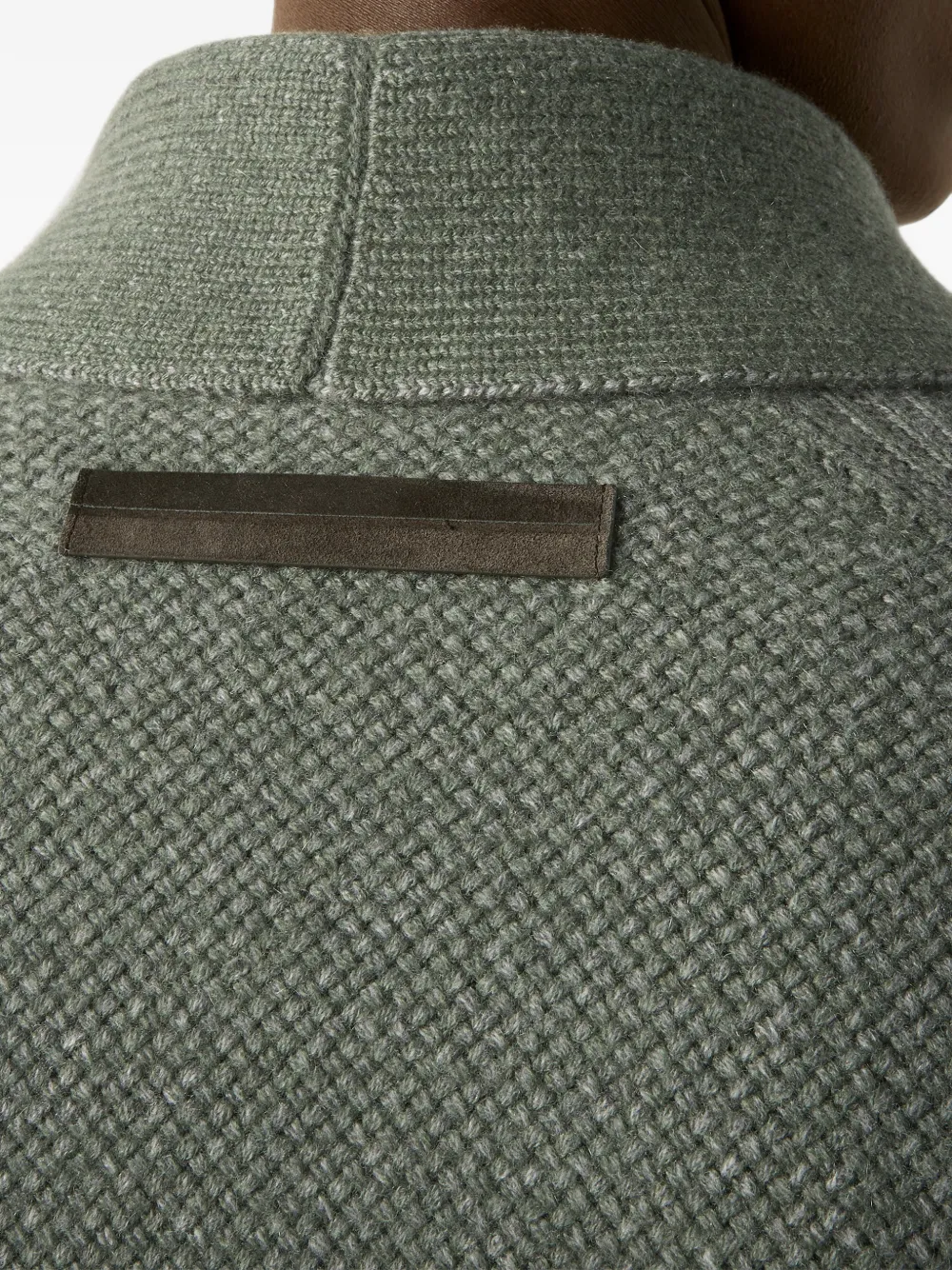 Zegna Lichtgroen en grijs gemêleerd kasjmier en wollen jack