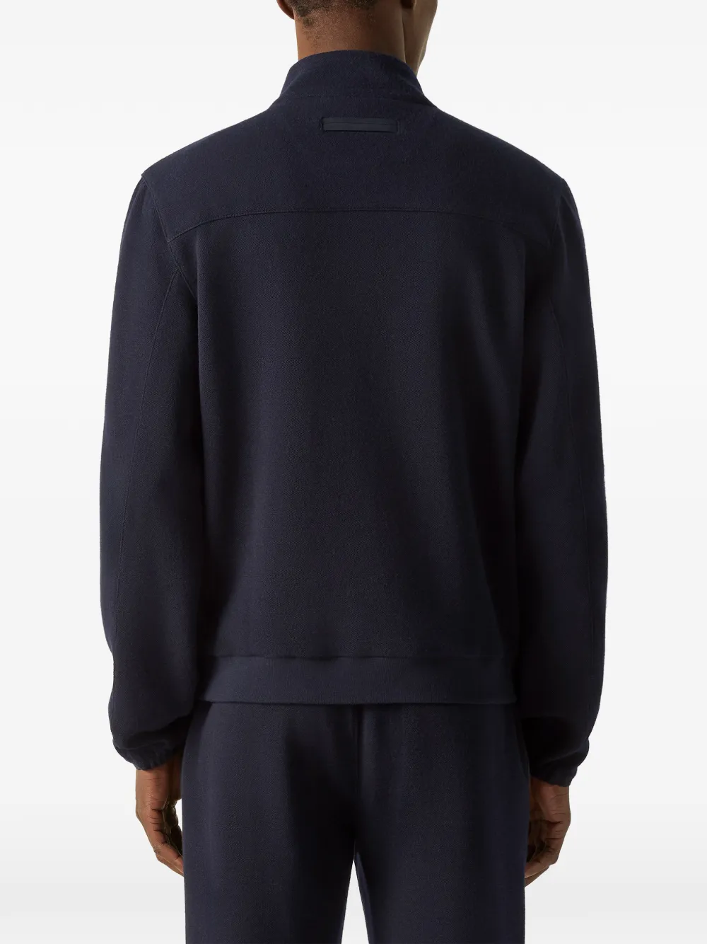 Zegna Sweater van wol en katoenen-zijdeblend met rits Blauw