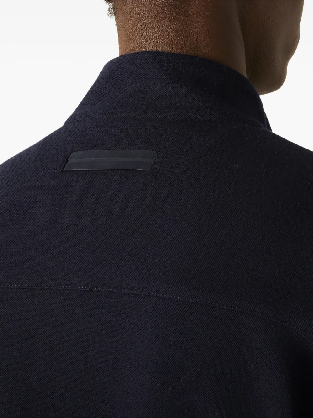 Zegna Sweater van wol en katoenen-zijdeblend met rits Blauw