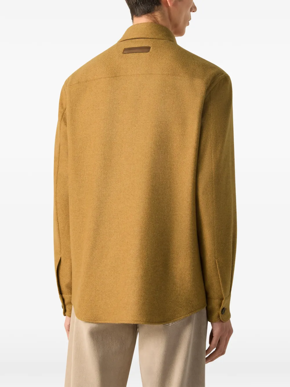 Zegna Multimélange Oasi kasjmier shirtjack Geel