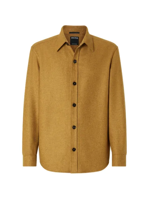 Zegna yellow multimélange Oasi cashmere overshirt