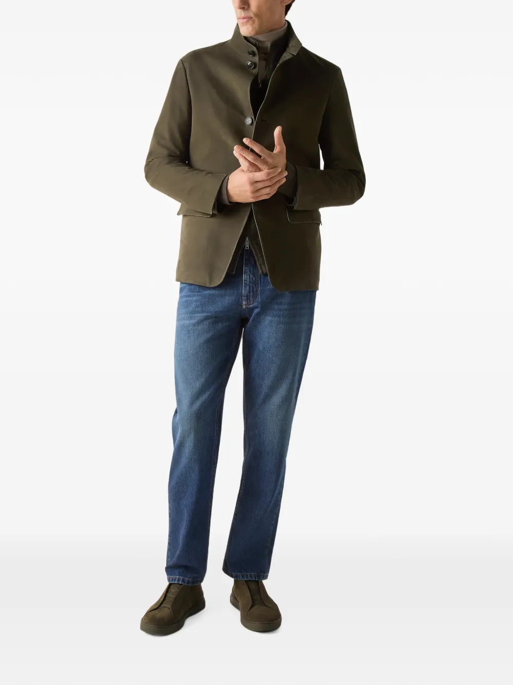 Zegna SECONDSKIN II Conte donkergroen jack