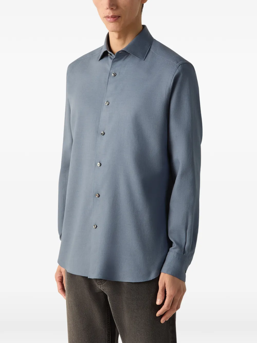 Zegna Cashco overhemd Blauw